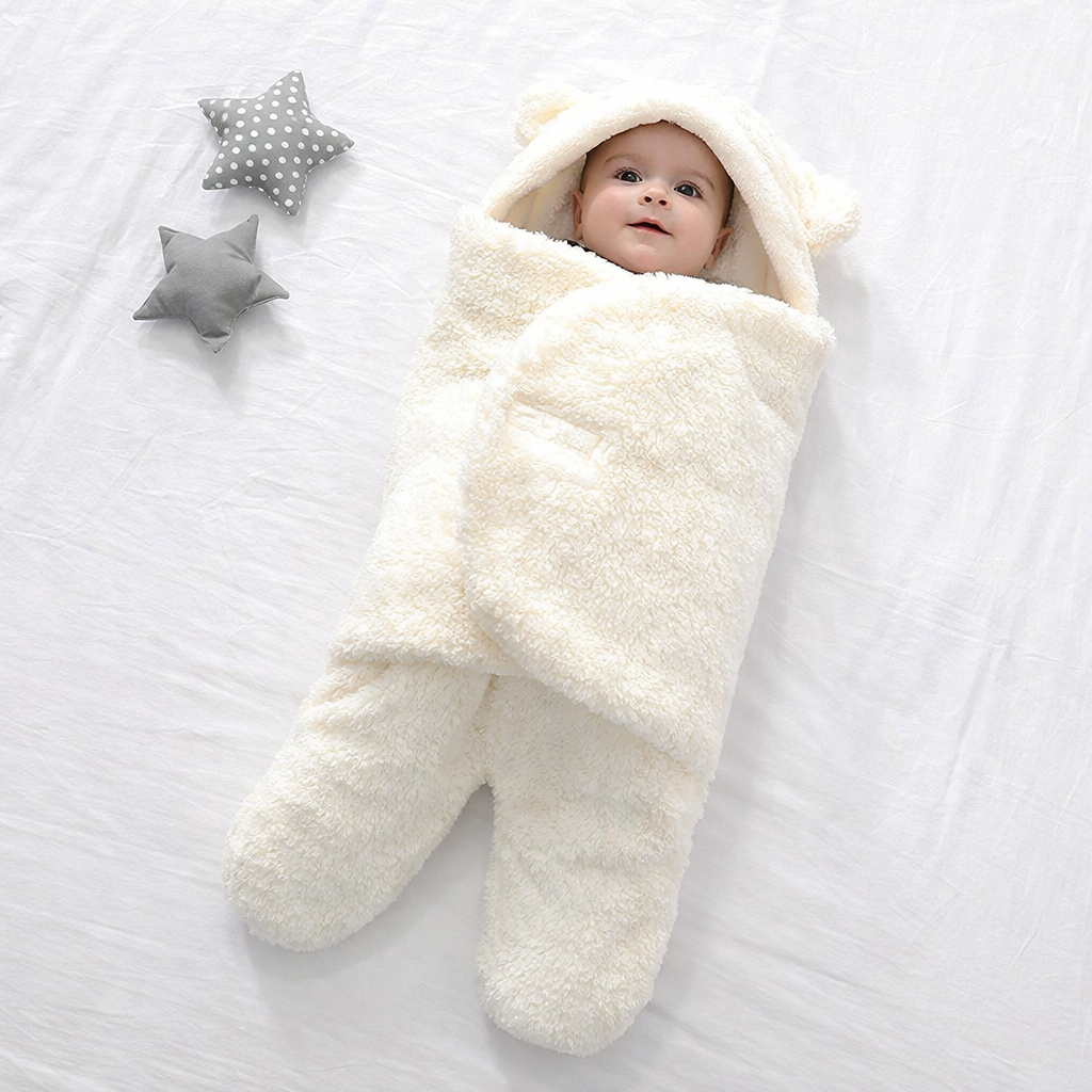 Saco de dormir para bebé de forro polar efecto borreguito con protección antichoque
