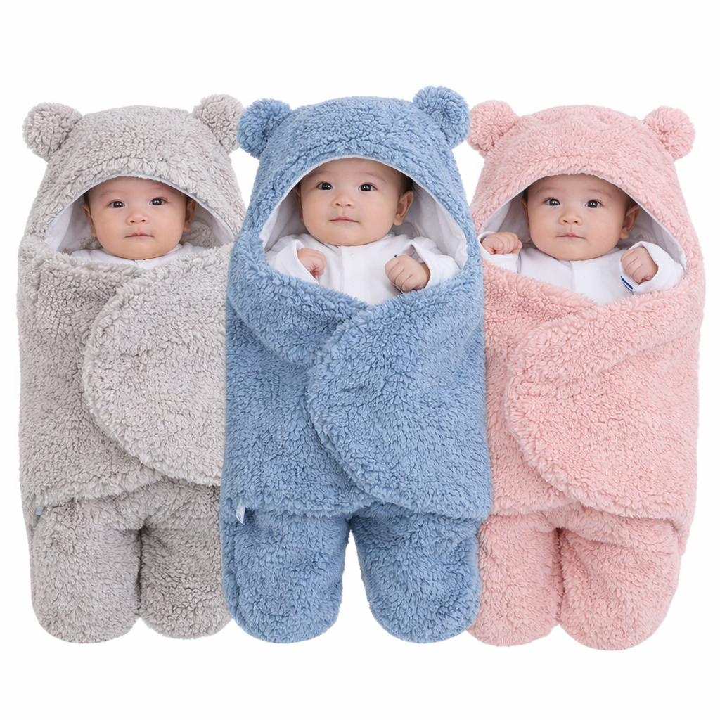Saco de dormir para bebé de forro polar efecto borreguito con protección antichoque