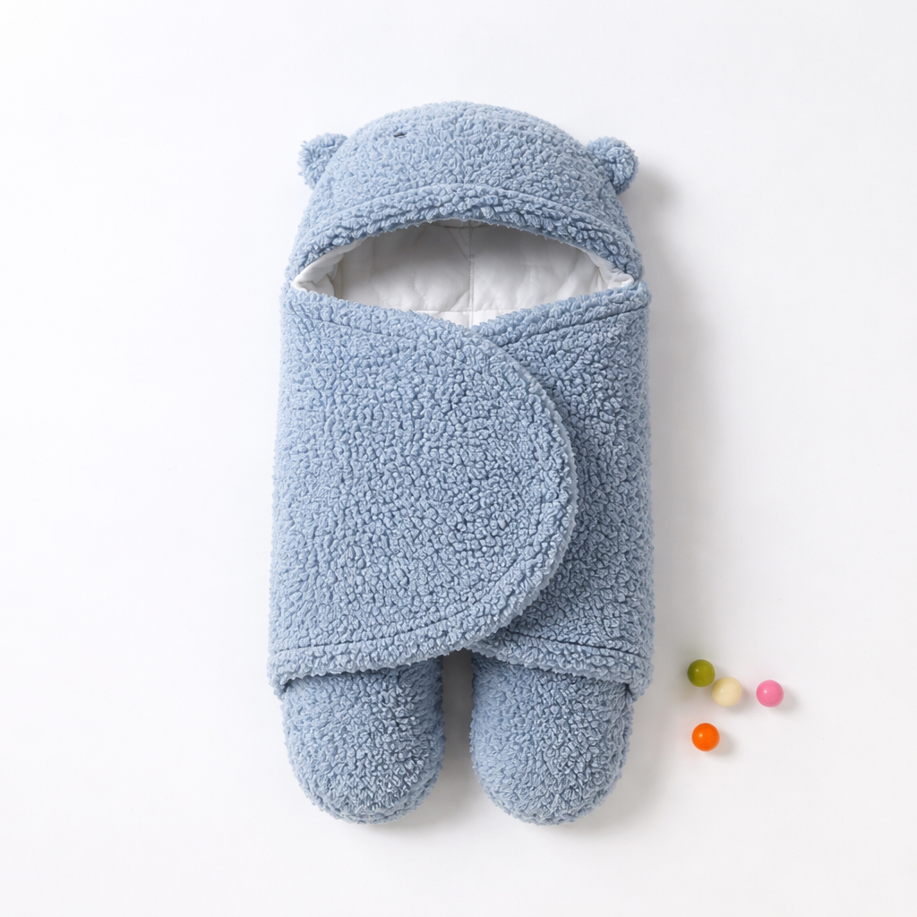 Saco de dormir para bebé de forro polar efecto borreguito con protección antichoque